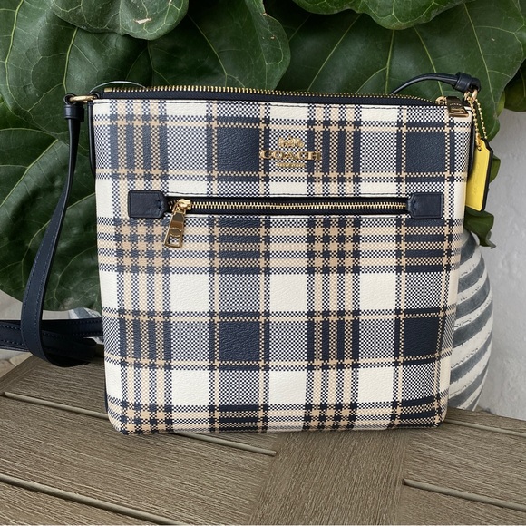 Last 1‼️ NWT Coach Rowan File Bag Crossbody With Garden Plaid Print C8587 - Picture 8 of 11